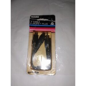 Arista Audio 'Y' Cable 2 Jacks/1 Plug 18-002 all rca audio type NOS